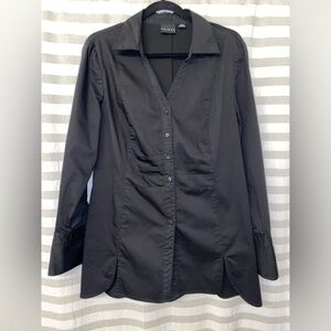 EUC Tribal black button down Sz 12